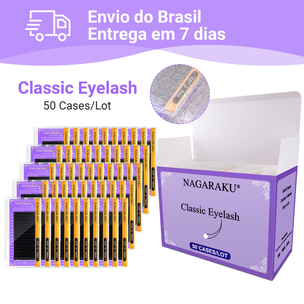 NAGARAKU Fast Shipping 50 Trays 16 Lines Classic Individual Lashes Ship From Brazil