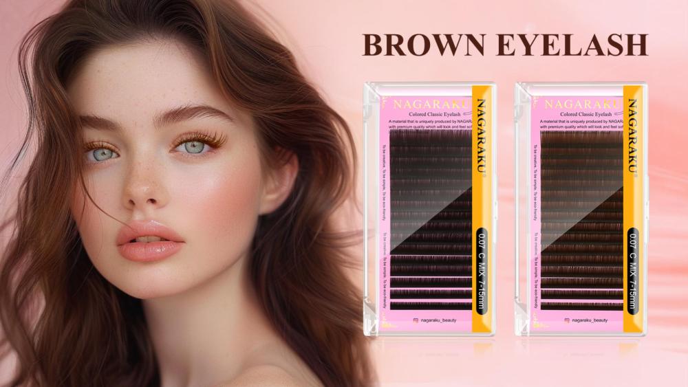 NAGARAKU Brown Dark Brown Individual Eyelash Extension