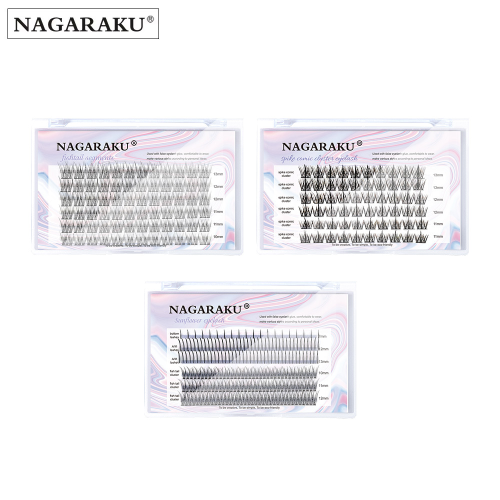 NAGARAKU Triple Fishtail / Spike Comic / Spike Lash Set DIY Lashes