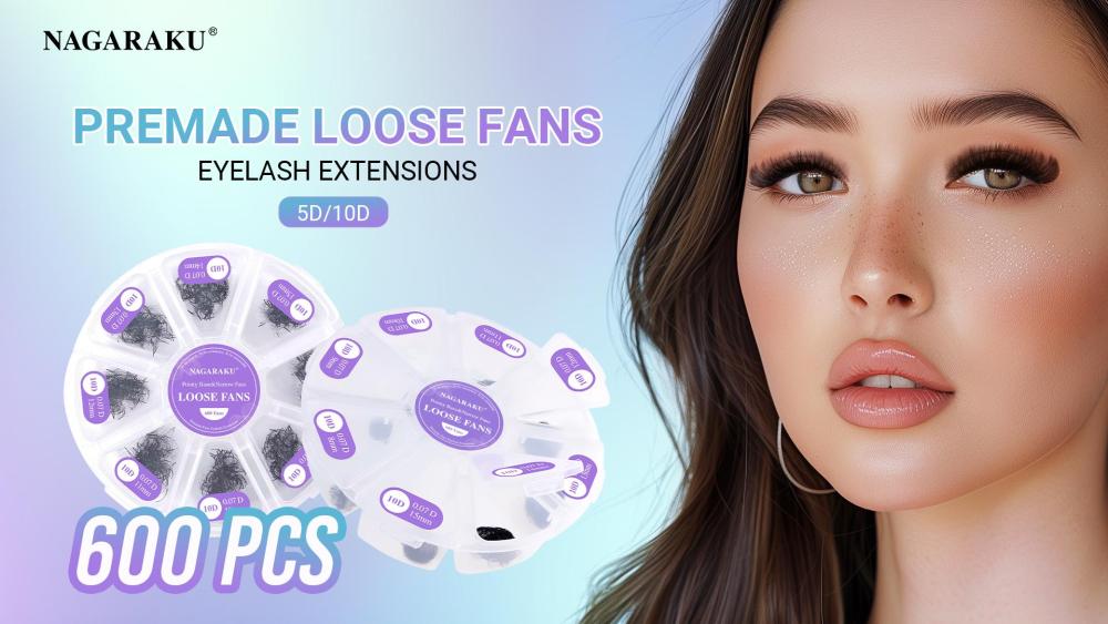 NAGARAKU Pointy Base Premade Fans Lashes Big Capacity