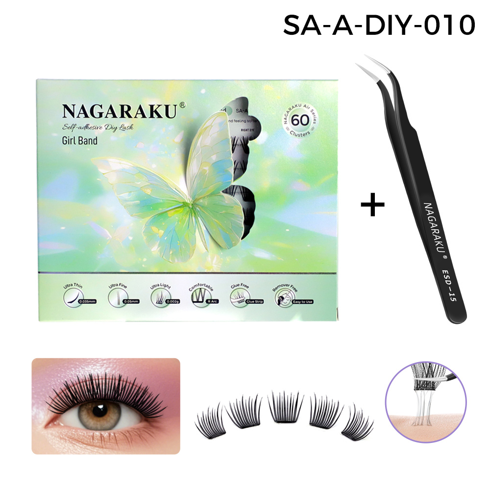 NAGARAKU  Self Adhesive DIY Cluster Lashes Butterfly Series Super Light