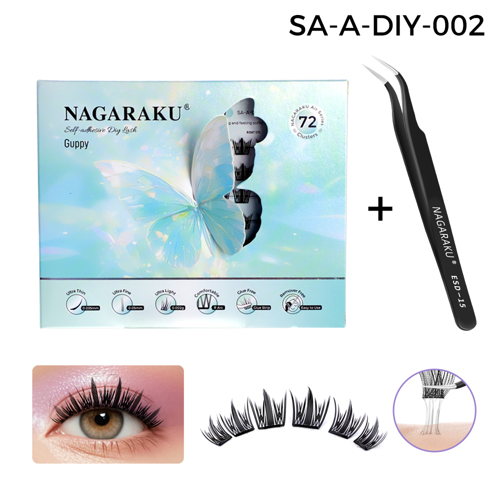 NAGARAKU  Self Adhesive DIY Cluster Lashes Butterfly Series Super Light