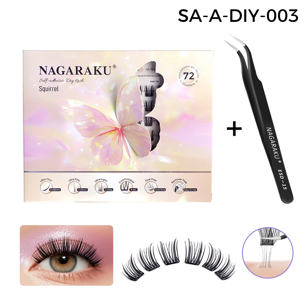 NAGARAKU  Self Adhesive DIY Cluster Lashes Butterfly Series Super Light
