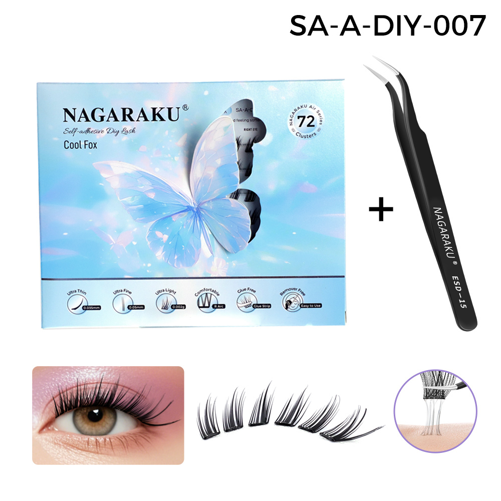 NAGARAKU  Self Adhesive DIY Cluster Lashes Butterfly Series Super Light
