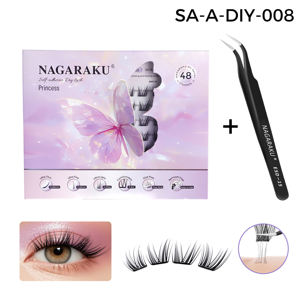 NAGARAKU  Self Adhesive DIY Cluster Lashes Butterfly Series Super Light