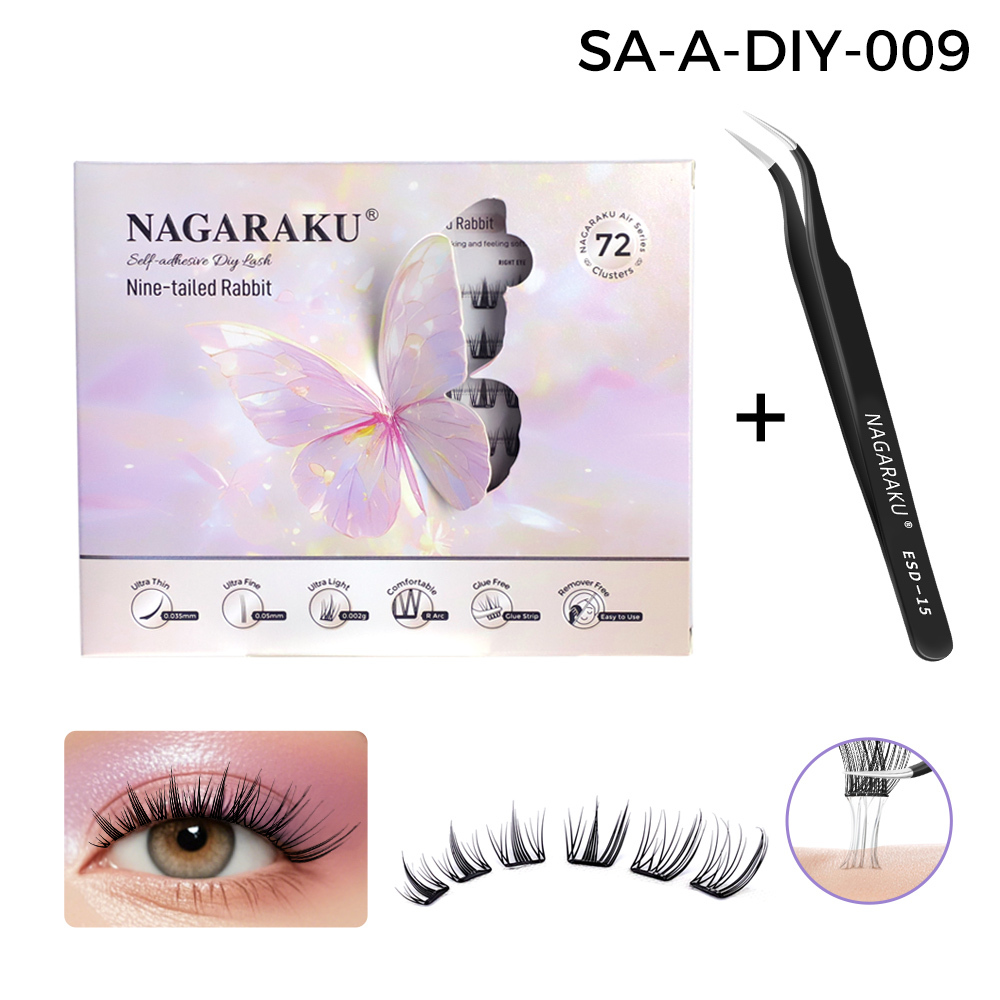 NAGARAKU  Self Adhesive DIY Cluster Lashes Butterfly Series Super Light