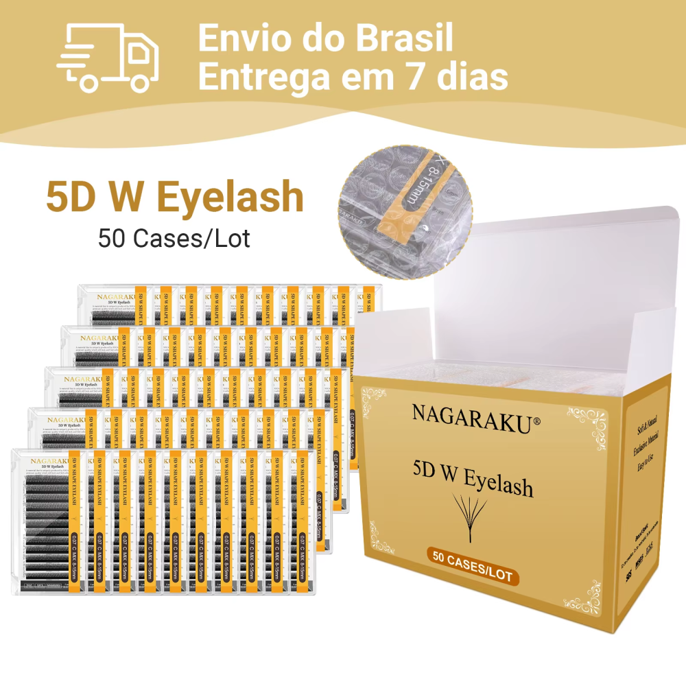NAGARAKU 50 Cases of 3D 4D 5D W Eyelashes Ship From Brazil
