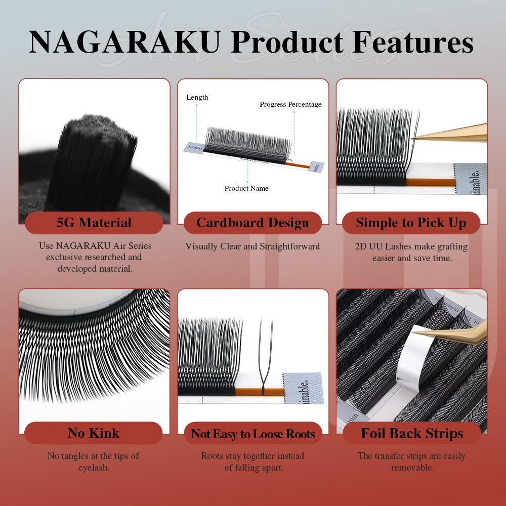 NAGARAKU U-Shaped 2D UU Eyelash Extension