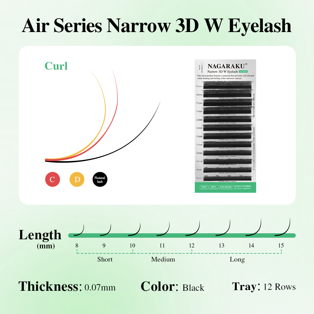 NAGARAKU Narrow 3D W Eyelash Extension