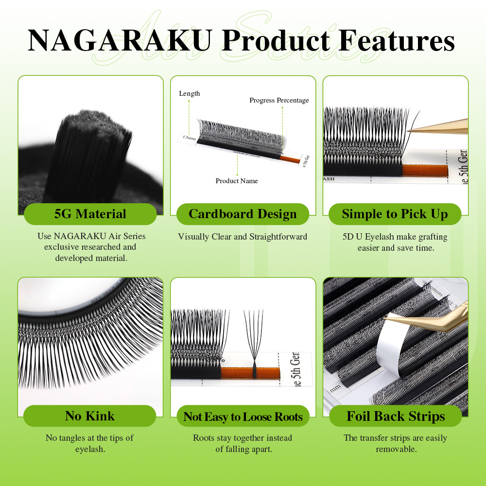 NAGARAKU 3D 4D 5D U Shaped Eyelash Extension