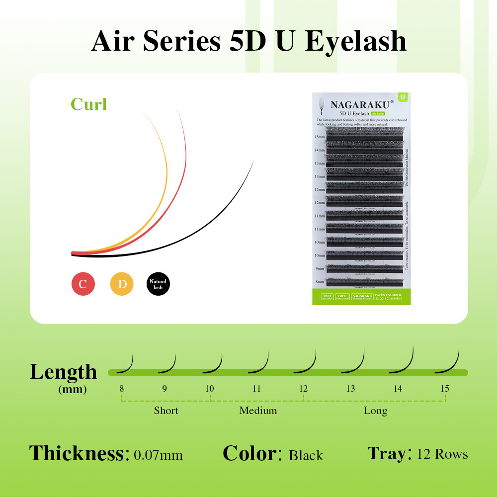 NAGARAKU 3D 4D 5D U Shaped Eyelash Extension