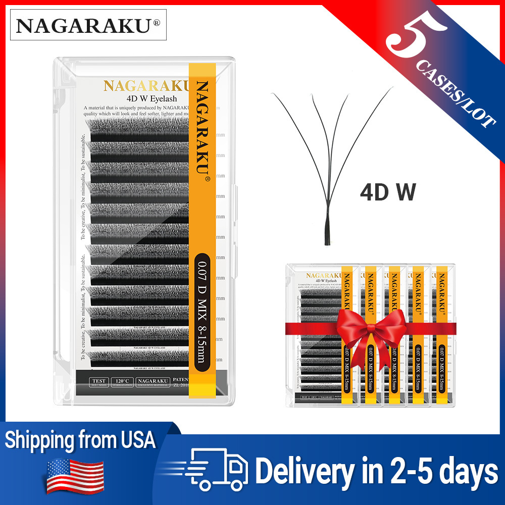 NAGARAKU Fast Shipping 5 Trays of YY 3D 4D 5D 6D 7D W Eyelash Extension