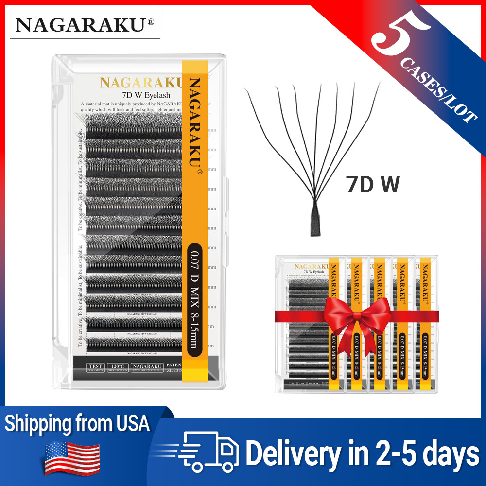 NAGARAKU Fast Shipping 5 Trays of YY 3D 4D 5D 6D 7D W Eyelash Extension