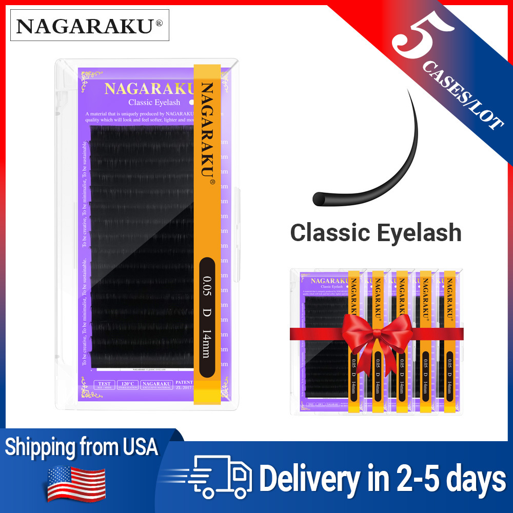 NAGARAKU Fast Shipping to USA Classic Individual Eyelashes 5 Cases Lot