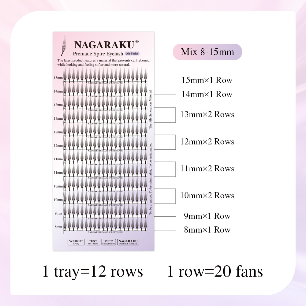 NAGARAKU Fast Shipping 5 Cases Premade Spire Eyelash