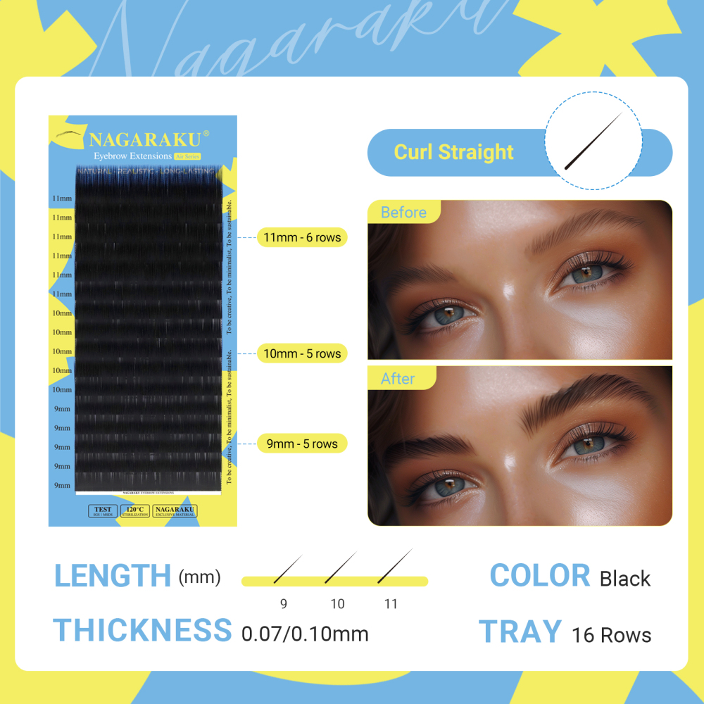 NAGARAKU Eyebrow Extensions Straight Fiber