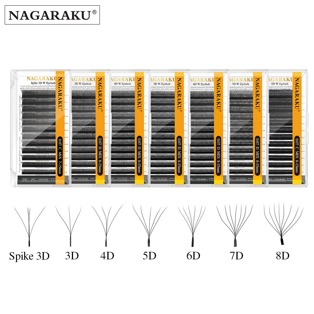 NAGARAKU 3D 4D 5D 6D 7D 8D W Shape Eyelash Extension