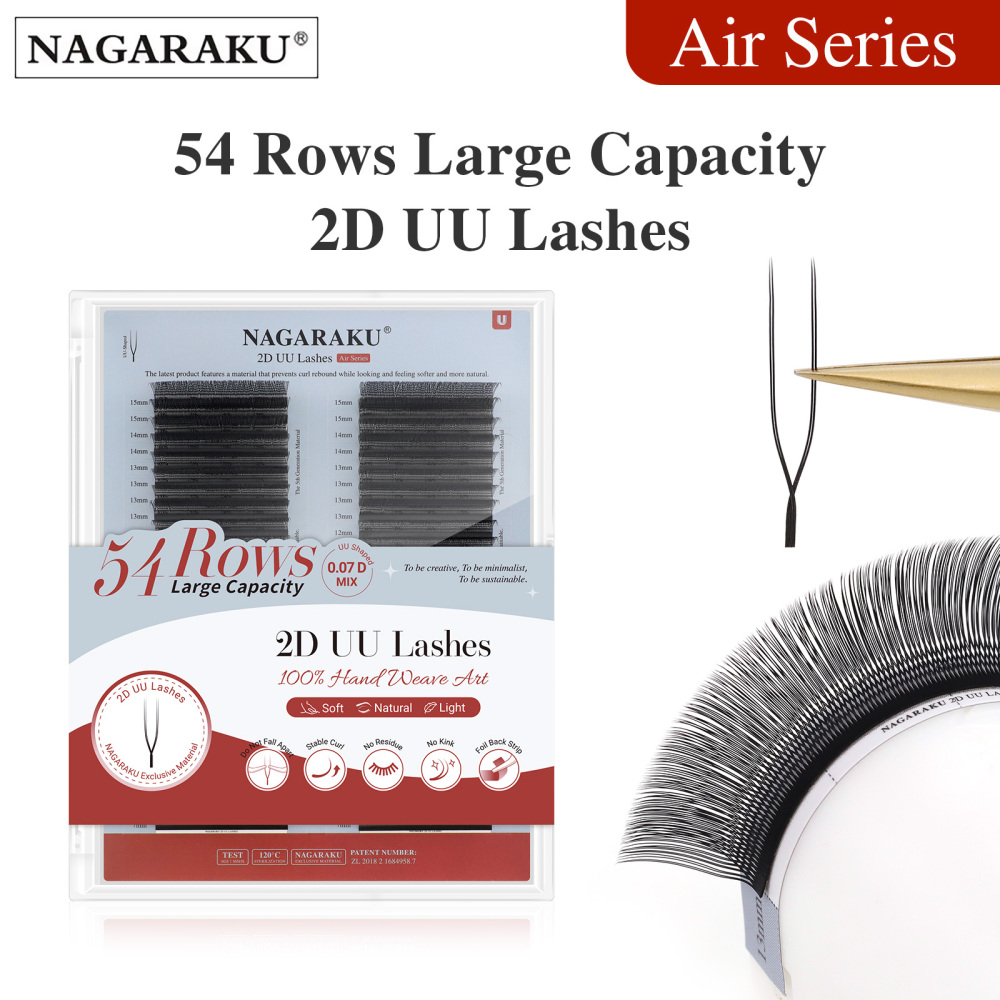 NAGARAKU 2D YY UU Eyelash Extension 54 Lines Big Capacity