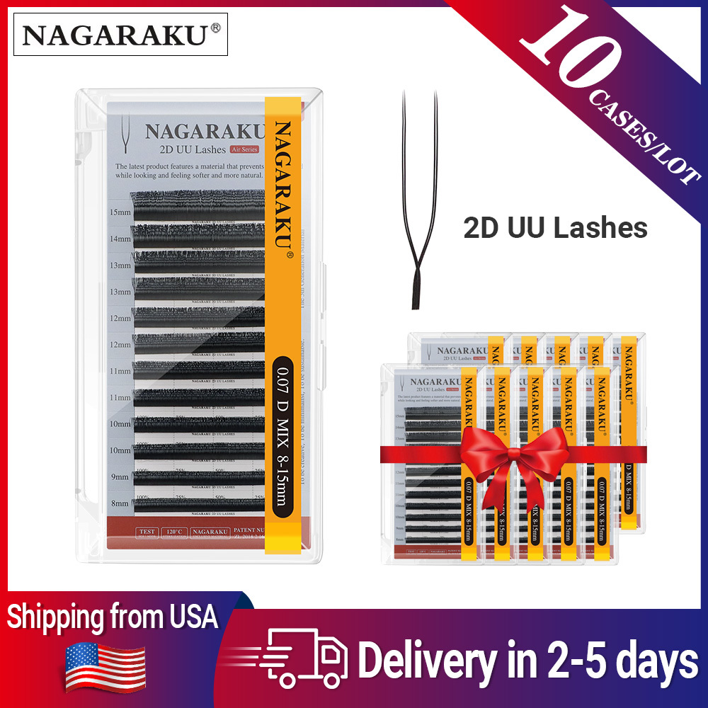 NAGARAKU Fast Shipping 10 Trays of YY 3D 4D 5D W / 2D UU Eyelashes