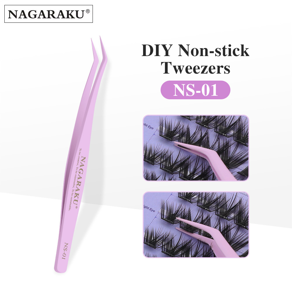 NAGARAKU Non-Stick Tweezers for DIY False Eyelashes NS-01