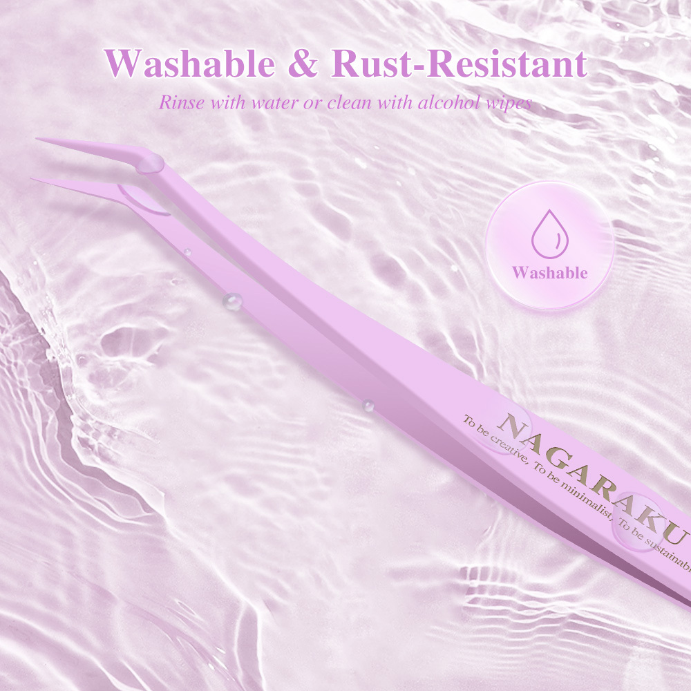 NAGARAKU Non-Stick Tweezers for DIY False Eyelashes NS-01