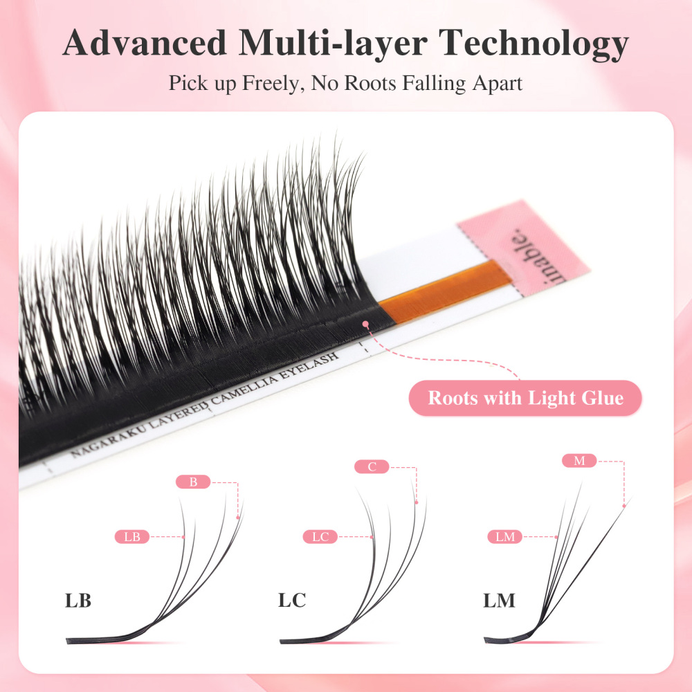 NAGARAKU Layered Camellia Multi-curls Layers Eyelash