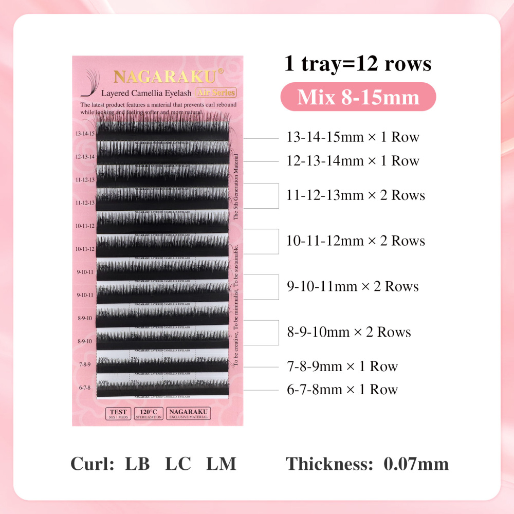 NAGARAKU Layered Camellia Multi-curls Layers Eyelash
