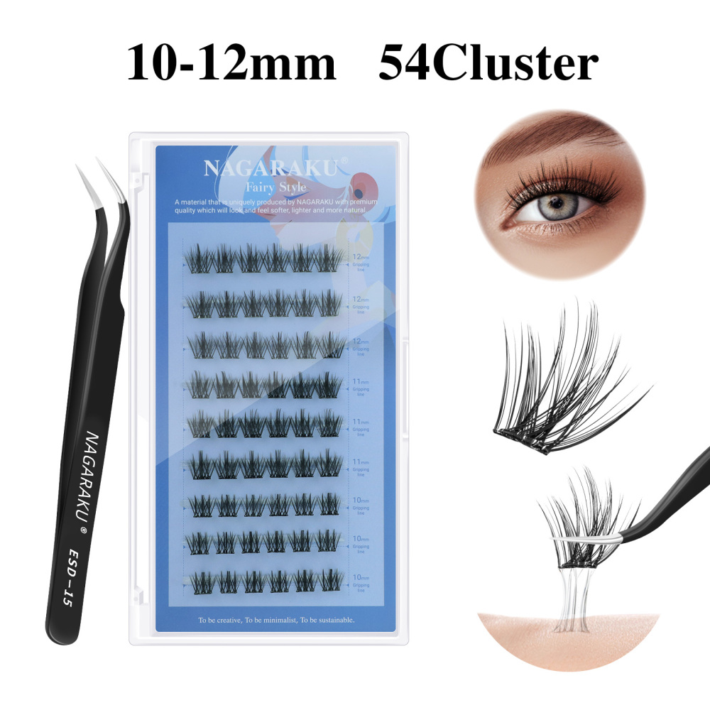 NAGARAKU Pre-bond Cluster Lashes DIY Lashes Tweezers Included