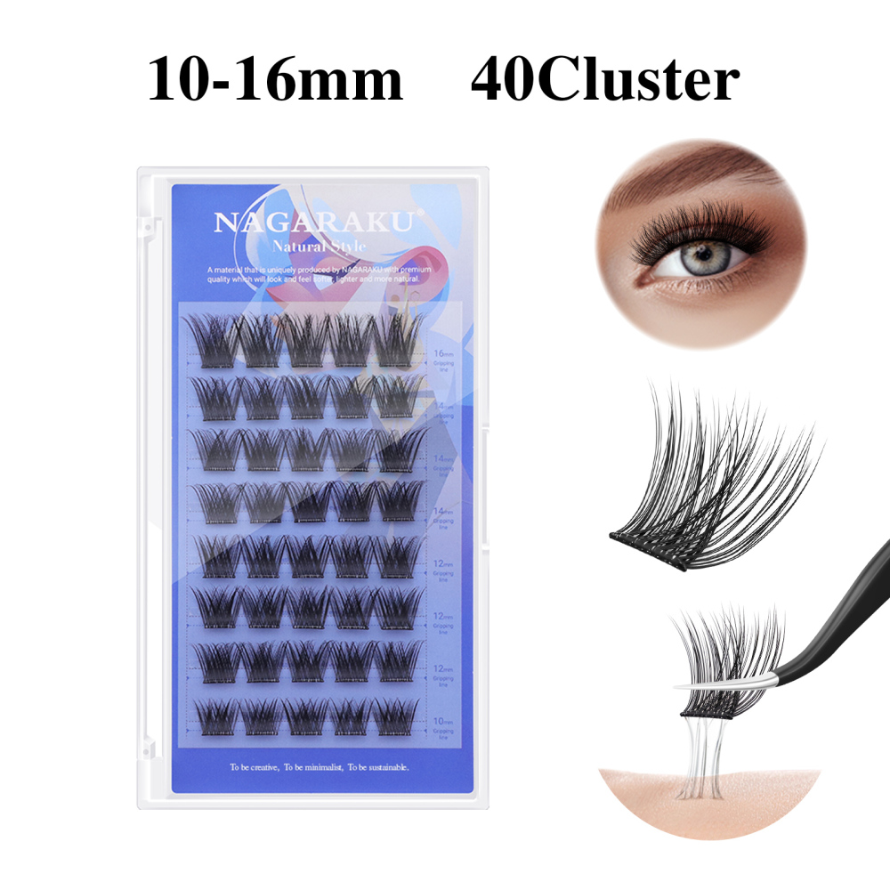 NAGARAKU Pre-bond Cluster Lashes DIY Lashes Tweezers Included