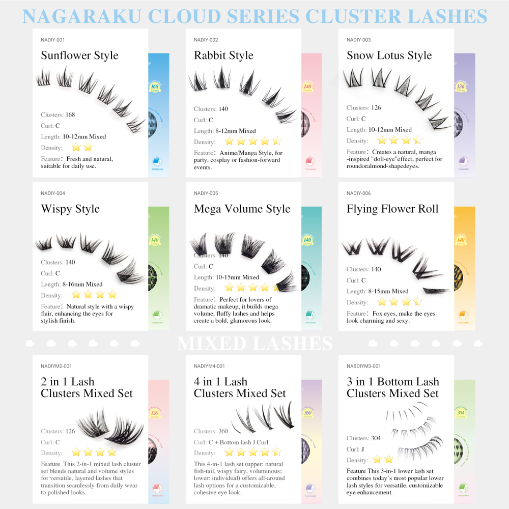 NAGARAKU DIY Cluster Lashes Cloud Series New Trend Shape