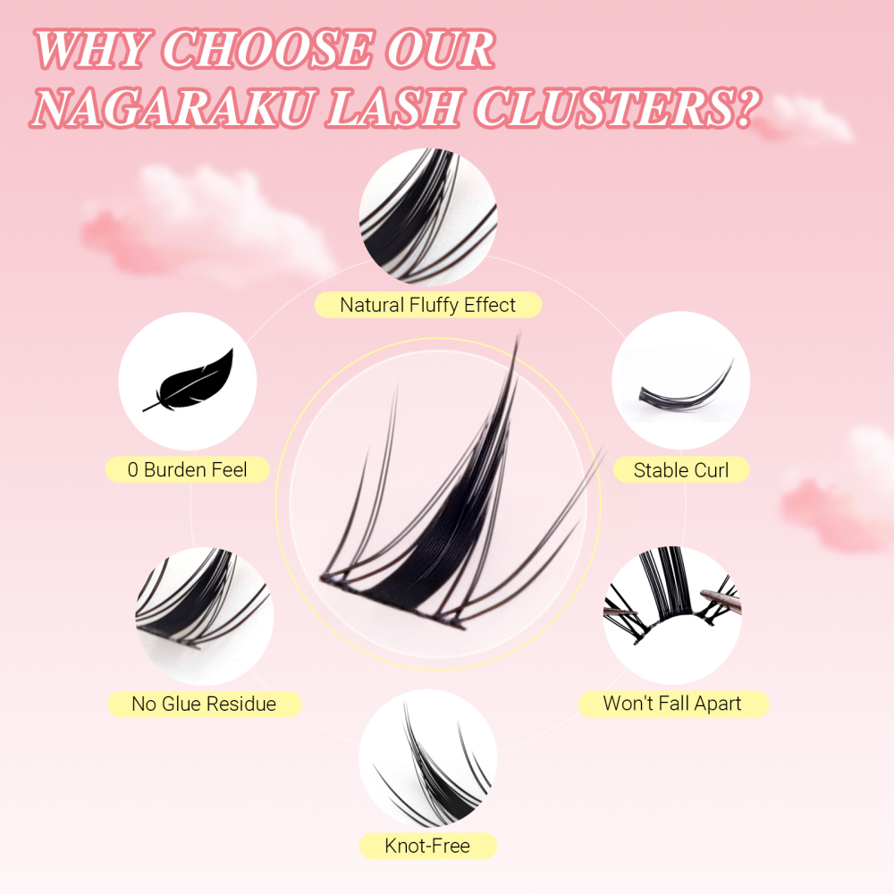 NAGARAKU DIY Cluster Lashes Cloud Series New Trend Shape