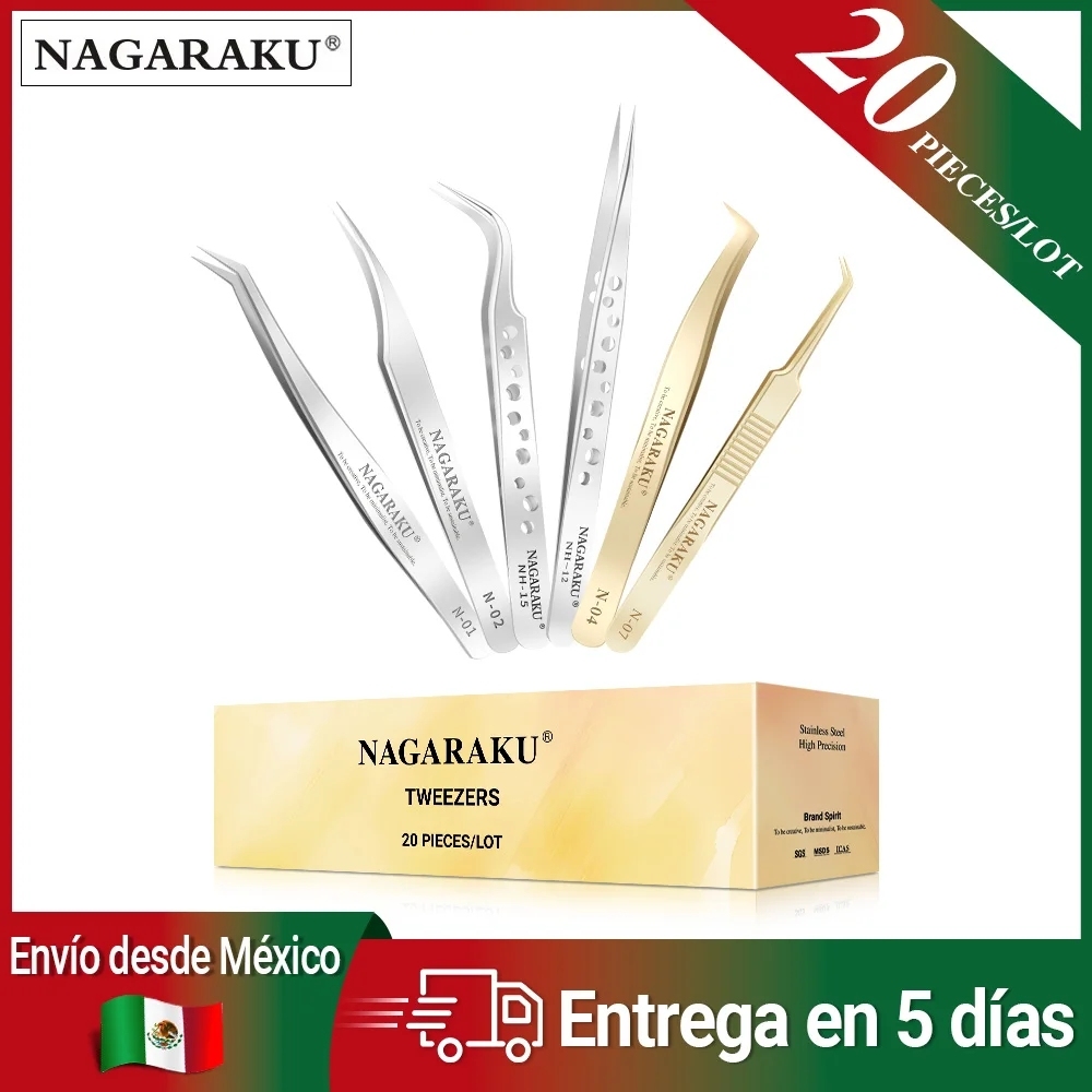 NAGARAKU Fast Shipping From Mexico 20 Pieces Lot Tweezers