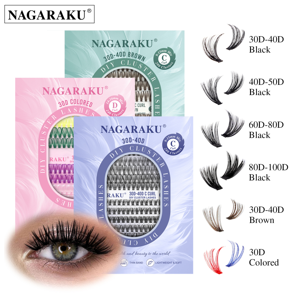 NAGARAKU 30D-100D DIY Clusters Lashes