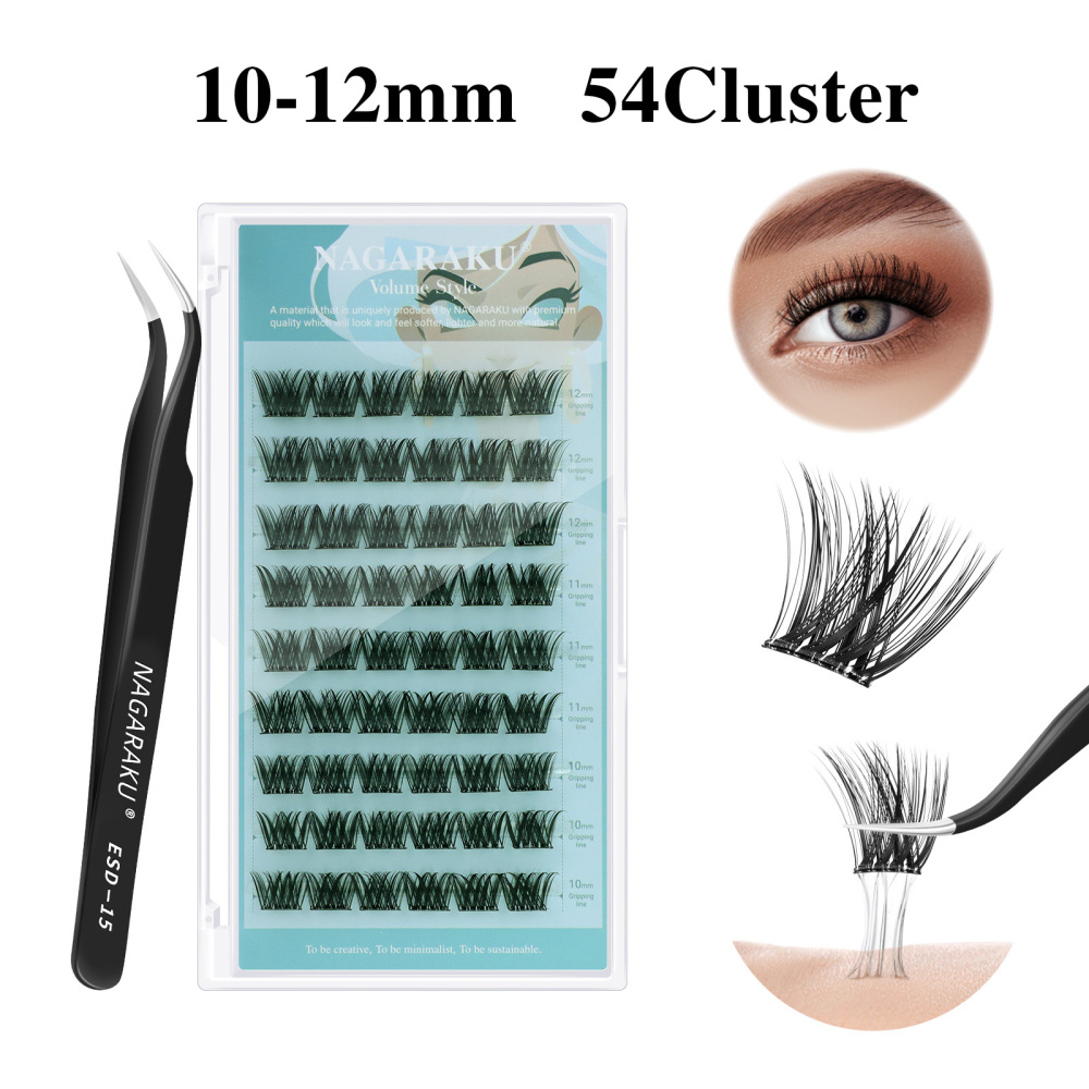NAGARAKU  Self Adhesive DIY Cluster Lashes Tweezers Included