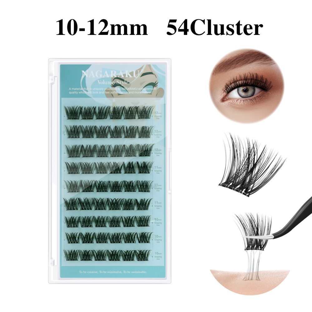 NAGARAKU  Self Adhesive DIY Cluster Lashes Tweezers Included