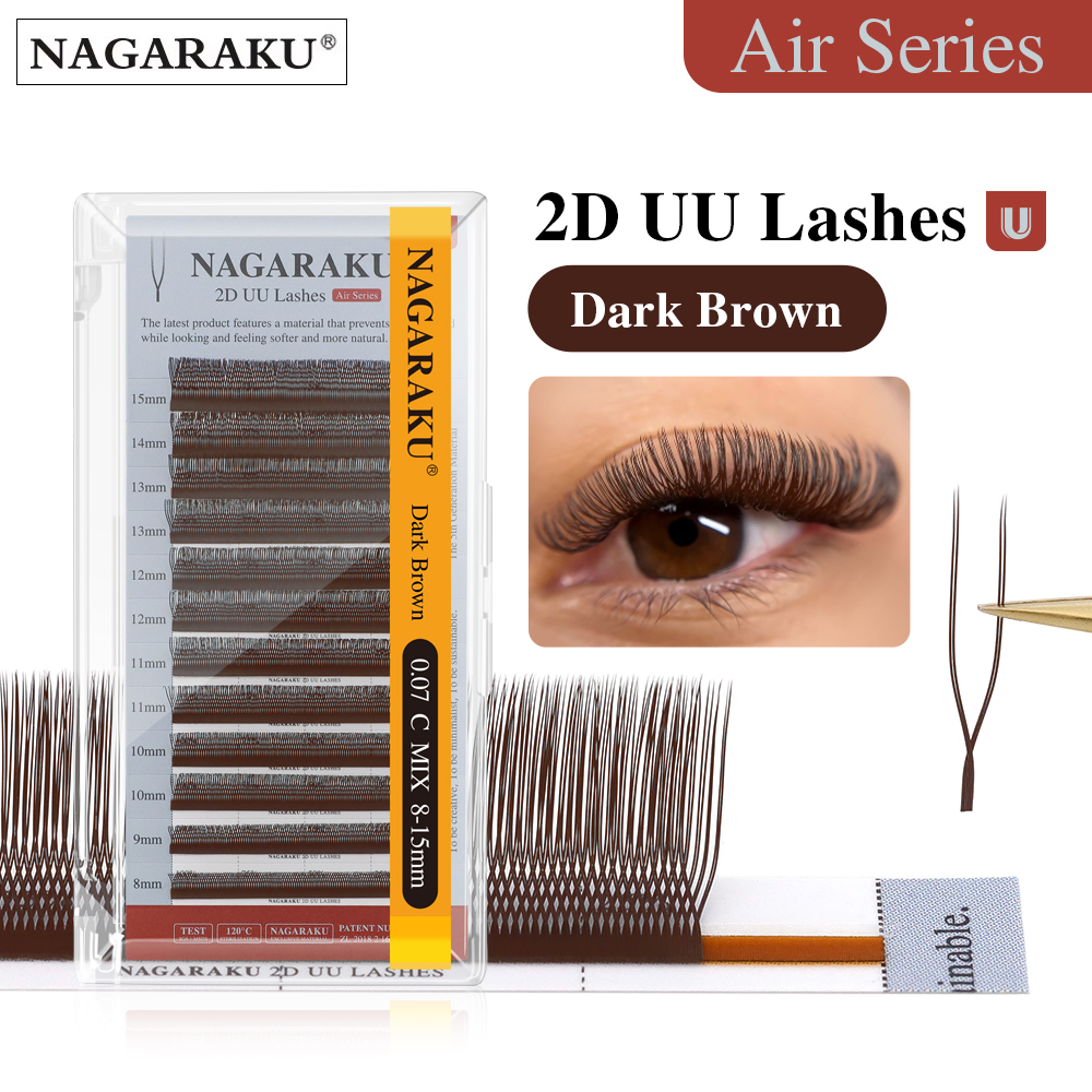 NAGARAKU U-Shaped 2D/3D UU Dark Brown 2D UU Eyelash Extension