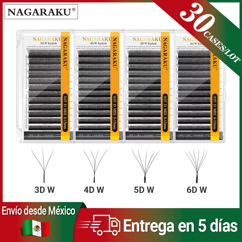 NAGARAKU Fast Shipping From Mexico 30 Trays 3/4/5/6 D W Lashes