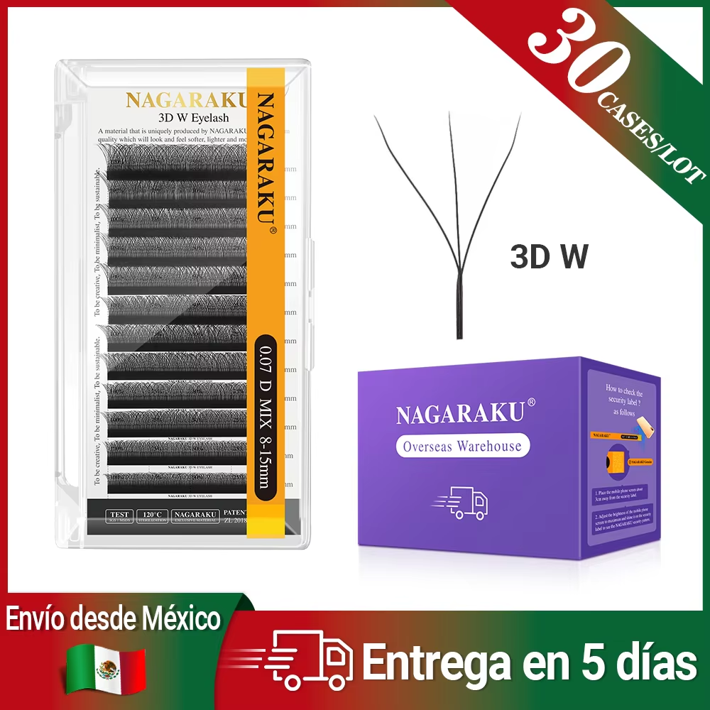 NAGARAKU Fast Shipping From Mexico 30 Trays 3/4/5/6 D W Lashes