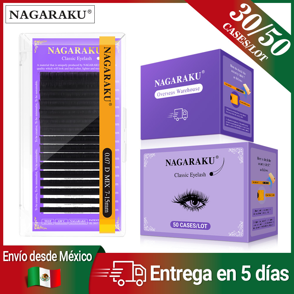 NAGARAKU Fast Shipping 30/ 50 Cases Classic Individual Eyelash Extension Ship From Mexico