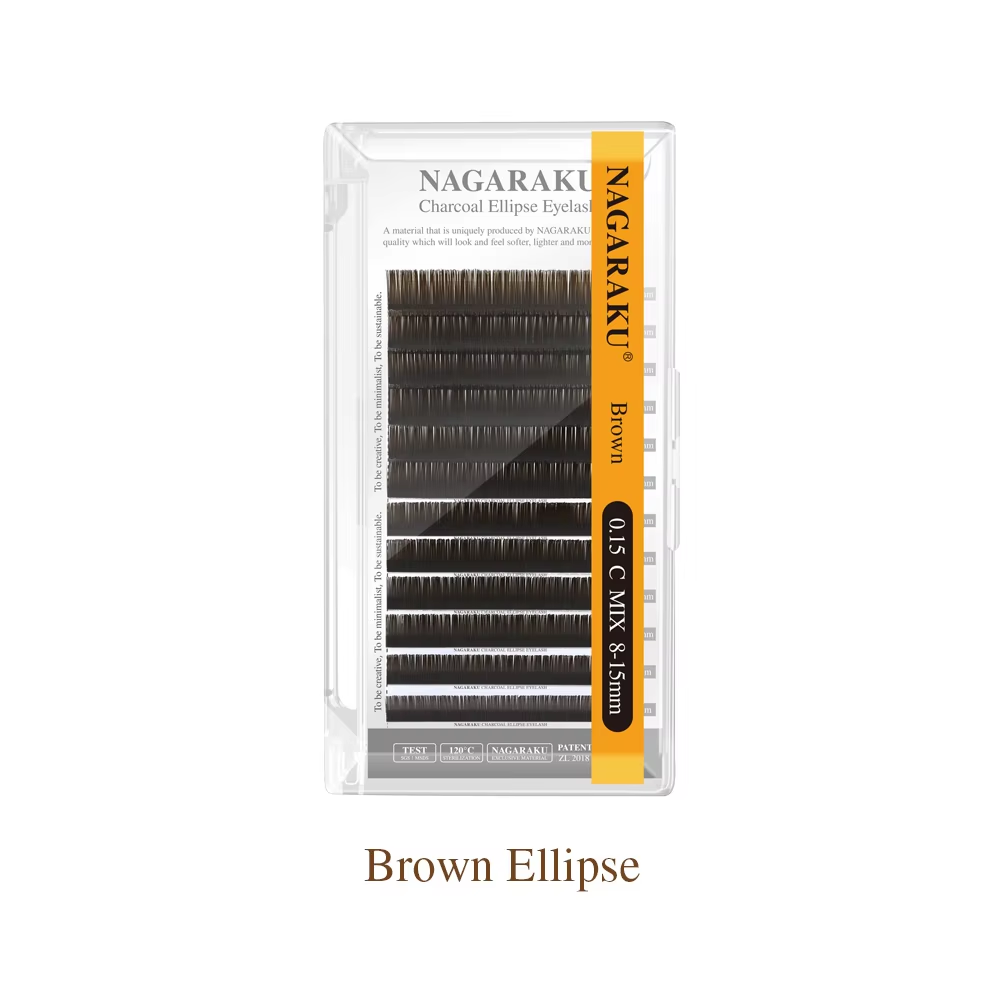 NAGARAKU Grey Black Brown Color Split Tips Ellipse Eyelashes