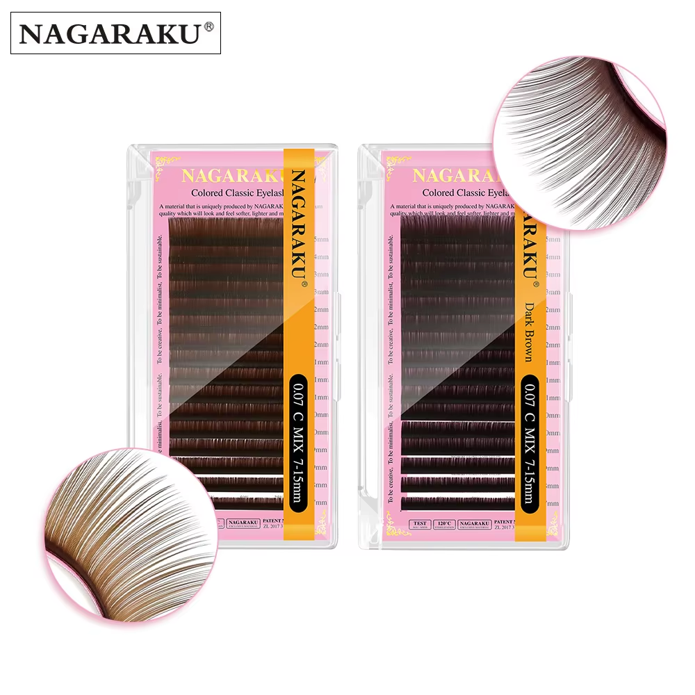 NAGARAKU Brown Dark Brown Individual Eyelash Extension