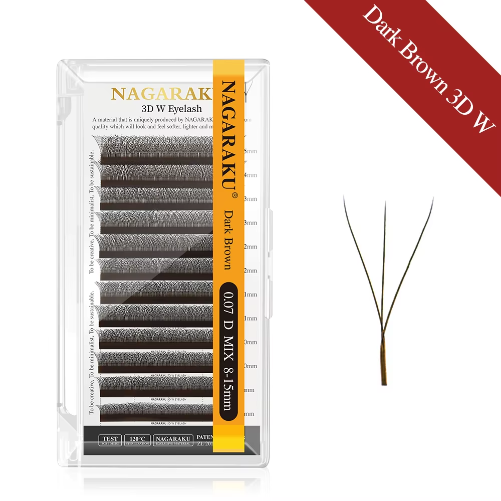 NAGARAKU Brown Color 3D 4D 5D W Eyelash Extension
