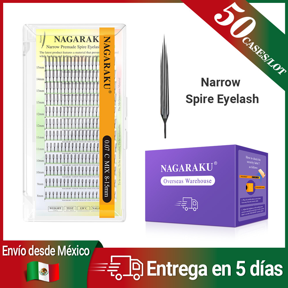 NAGARAKU Fast Shipping From Mexico 50 Cases Lot Premade Spire Eyelash