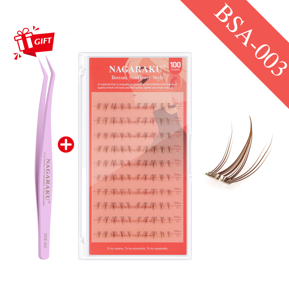 NAGARAKU  Self Adhesive DIY Cluster Lashes Tweezers Included