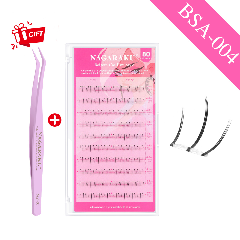 NAGARAKU  Self Adhesive DIY Cluster Lashes Tweezers Included