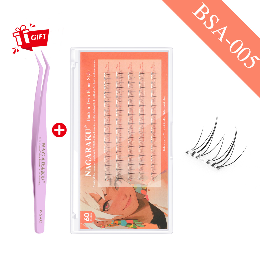 NAGARAKU  Self Adhesive DIY Cluster Lashes Tweezers Included