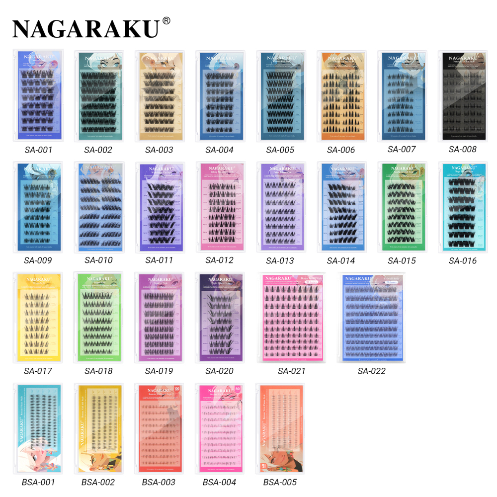 NAGARAKU  Self Adhesive DIY Cluster Lashes Tweezers Included