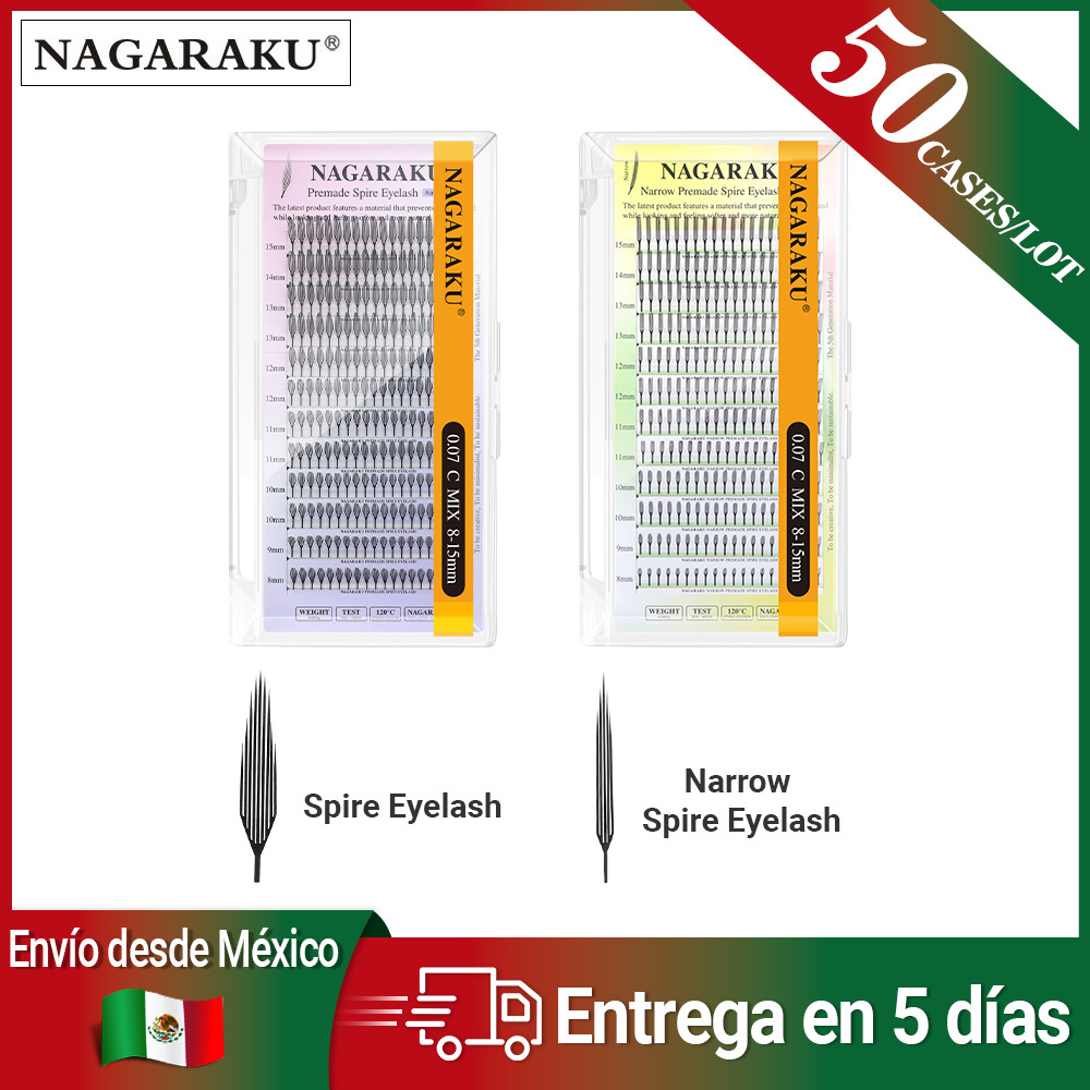 NAGARAKU Fast Shipping From Mexico 50 Cases Lot Premade Spire Eyelash