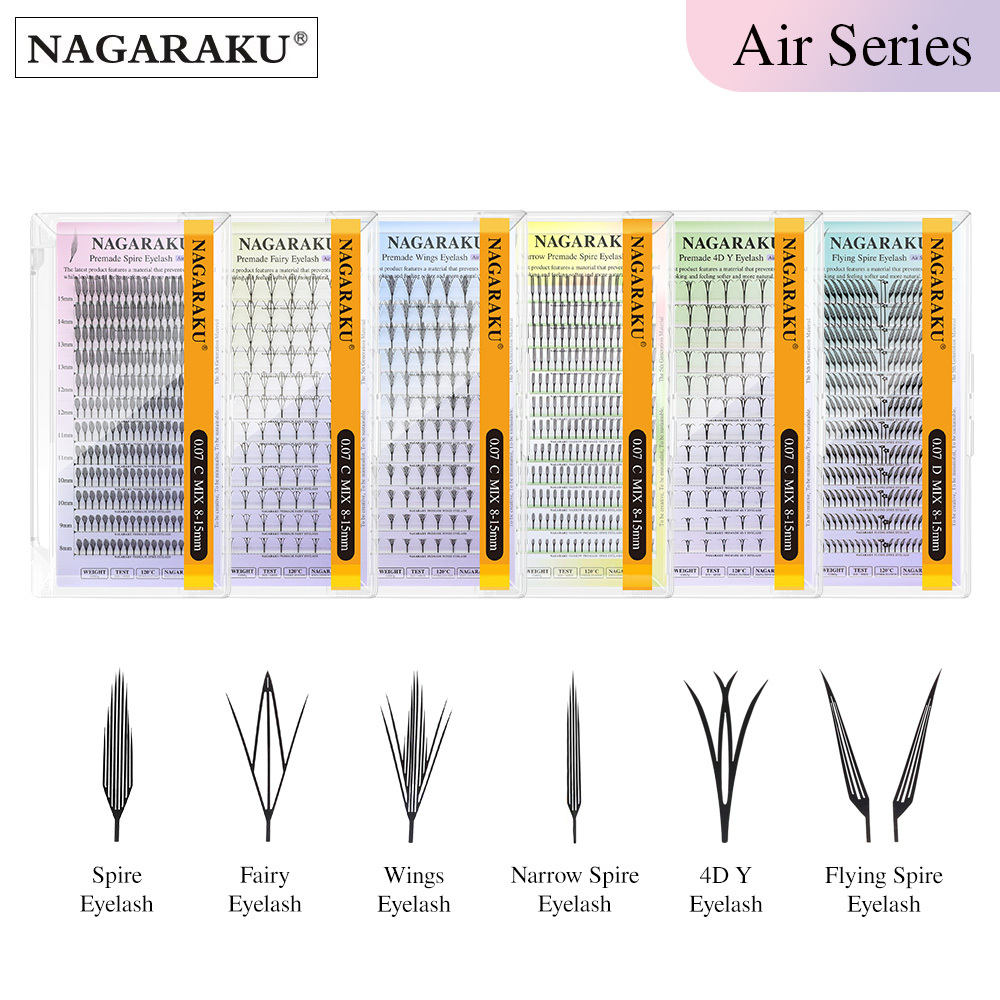 NAGARAKU Premade Narrow Spire / Spire / Fairy Wings / Flying Spire / 4D Y Eyeash