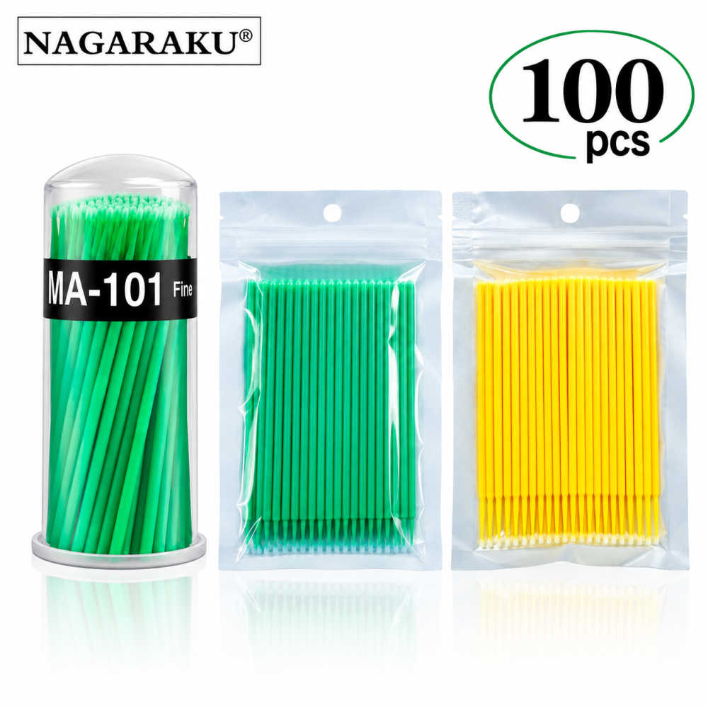 NAGARAKU Micro Durable Disposable Mascara Brushes 100 PCs/Bag